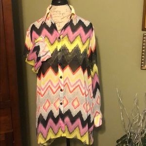Multi color sheer blouse